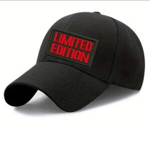 UNISEX Stylish Black Hat with Red Limited Edition Patch